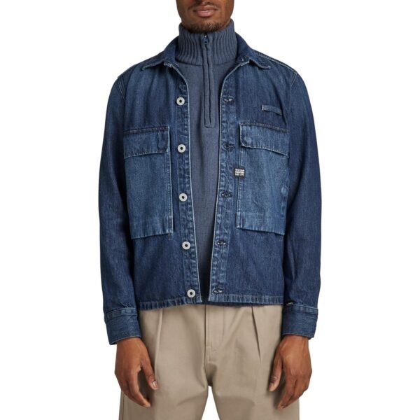 Raw Mens Collar Straight Fit Denim Jacket