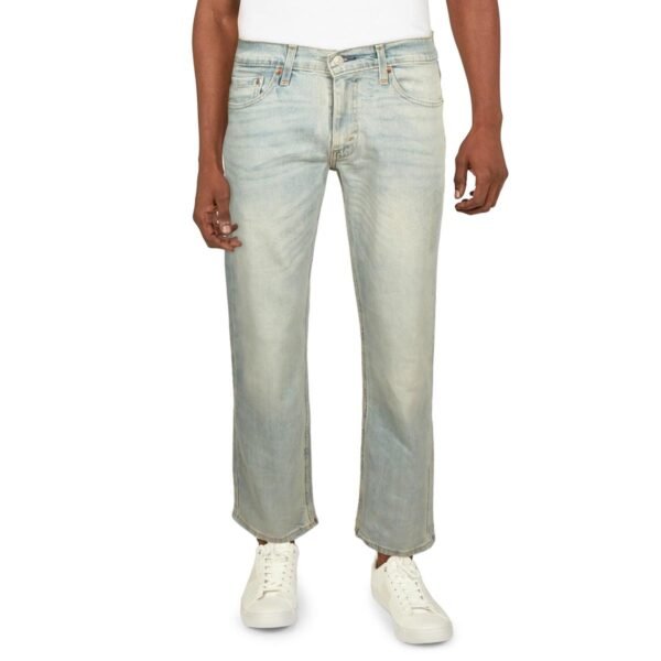 Levi Strauss & Co. Mens 514 Mid-Rise Light Wash Straight Leg Jeans