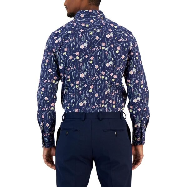 Bar III Mens Floral Print Stretch Button-Down Shirt - Image 2